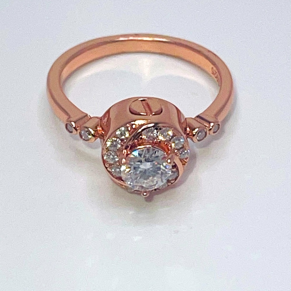 14k Rose gold vermeil VVS GRA Certified Urn Ring - Keepsake Jewelry for ashes
